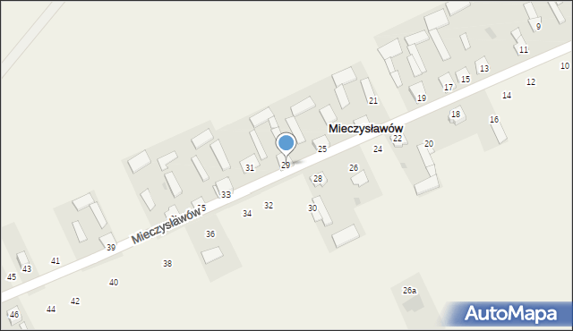 Mieczysławów, Mieczysławów, 29, mapa Mieczysławów