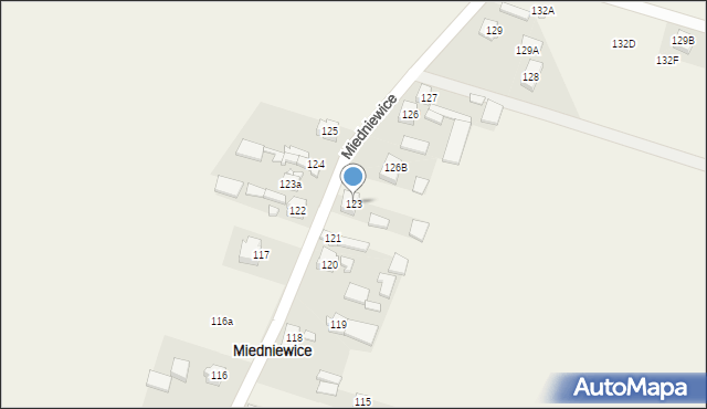 Miedniewice, Miedniewice, 123, mapa Miedniewice