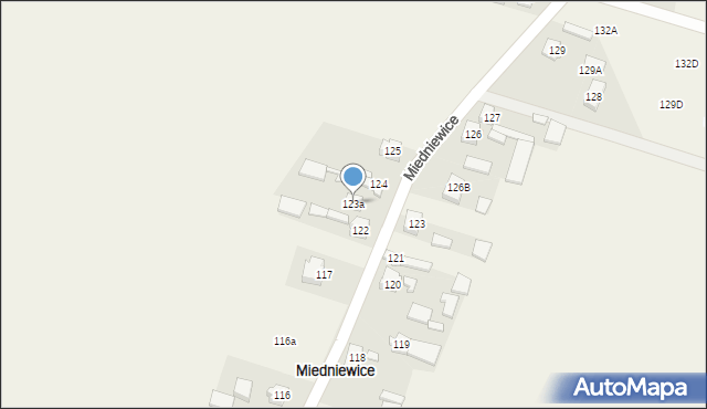 Miedniewice, Miedniewice, 123a, mapa Miedniewice