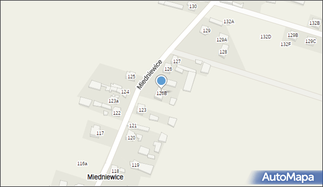 Miedniewice, Miedniewice, 126B, mapa Miedniewice