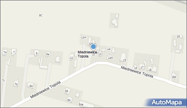 Miedniewice, Miedniewice Topola, 12, mapa Miedniewice