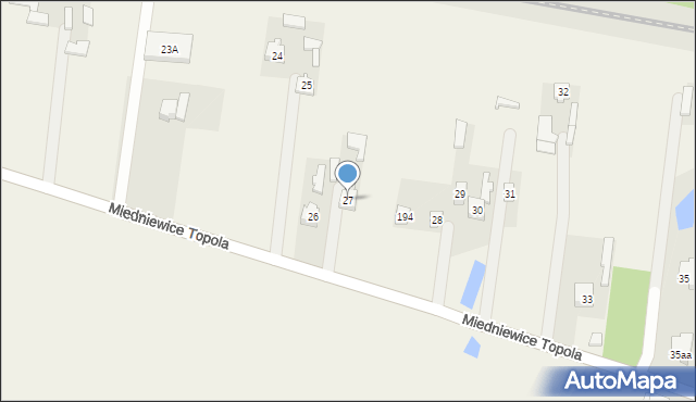 Miedniewice, Miedniewice Topola, 27, mapa Miedniewice