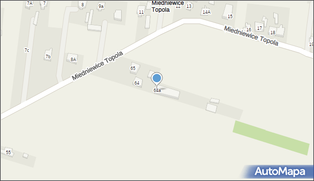 Miedniewice, Miedniewice Topola, 64a, mapa Miedniewice