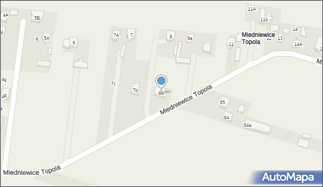 Miedniewice, Miedniewice Topola, 8A, mapa Miedniewice