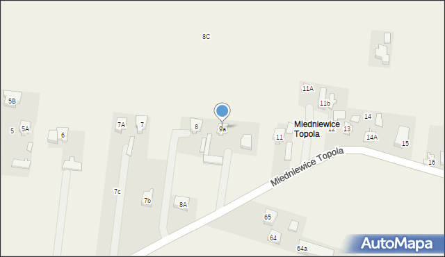 Miedniewice, Miedniewice Topola, 9a, mapa Miedniewice