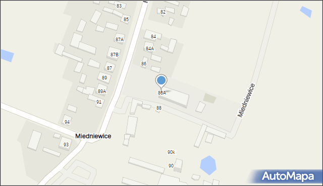 Miedniewice, Miedniewice, 86A, mapa Miedniewice