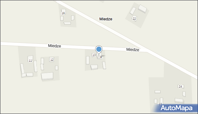 Miedze, Miedze, 13a, mapa Miedze