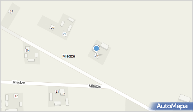 Miedze, Miedze, 22, mapa Miedze