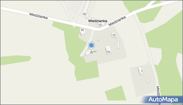 Miedzianka, Miedzianka, 55, mapa Miedzianka