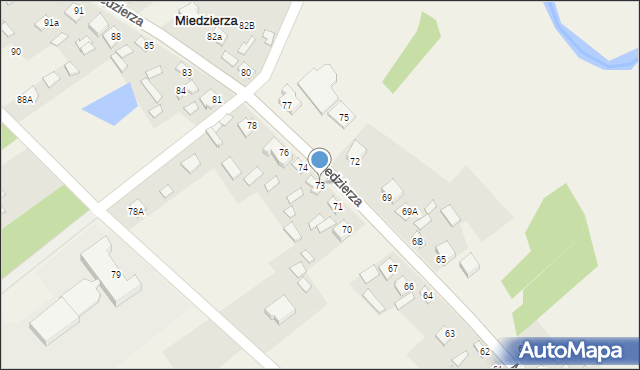 Miedzierza, Miedzierza, 73, mapa Miedzierza