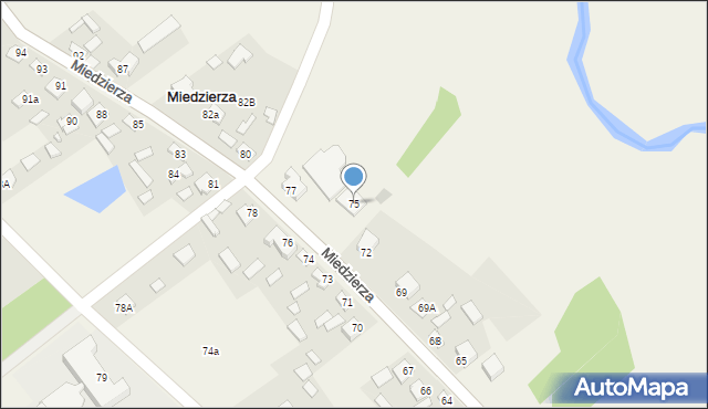 Miedzierza, Miedzierza, 75, mapa Miedzierza