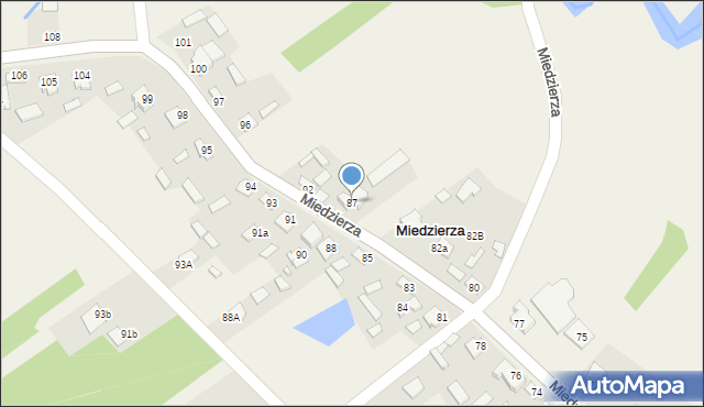 Miedzierza, Miedzierza, 87, mapa Miedzierza