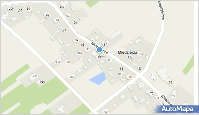 Miedzierza, Miedzierza, 88, mapa Miedzierza