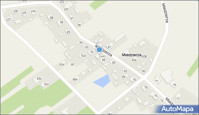 Miedzierza, Miedzierza, 89, mapa Miedzierza