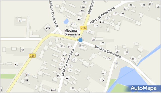Miedzna Drewniana, Miedzna Drewniana, 111, mapa Miedzna Drewniana