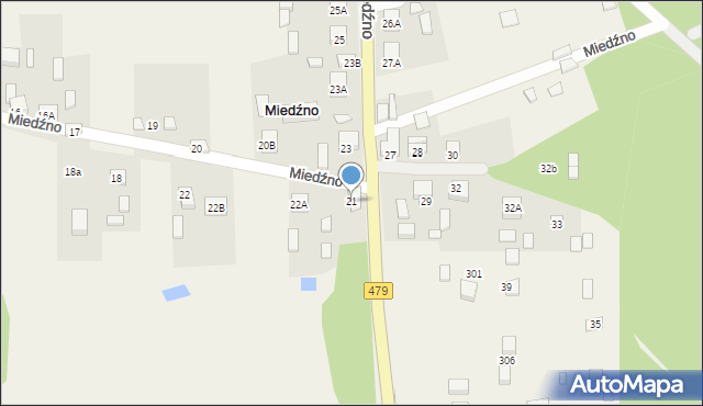 Miedźno, Miedźno, 21, mapa Miedźno