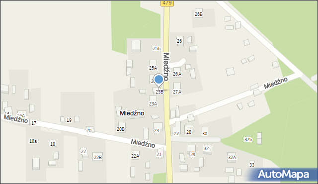 Miedźno, Miedźno, 23B, mapa Miedźno