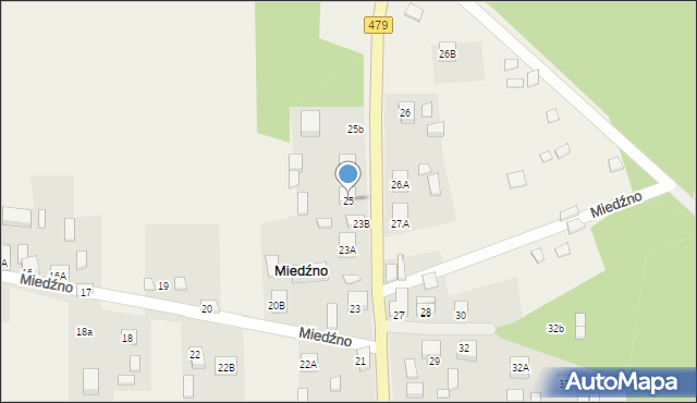 Miedźno, Miedźno, 25, mapa Miedźno