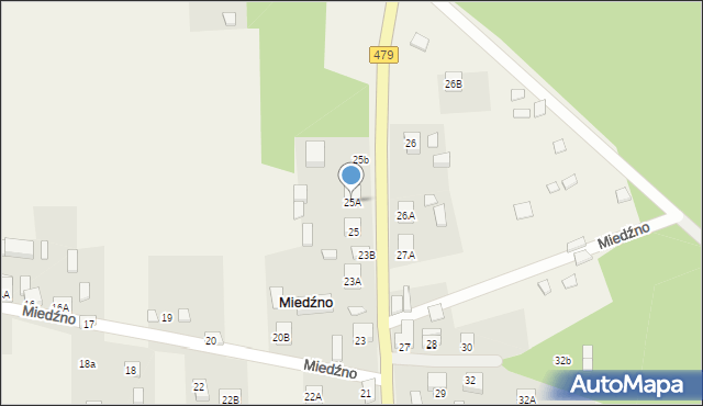 Miedźno, Miedźno, 25A, mapa Miedźno