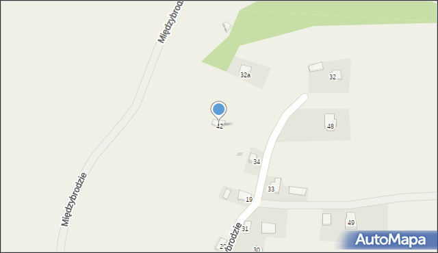 Międzybrodzie, Międzybrodzie, 42, mapa Międzybrodzie