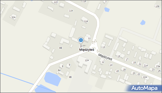 Międzyleś, Międzyleś, 10, mapa Międzyleś