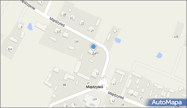 Międzyleś, Międzyleś, 11a, mapa Międzyleś