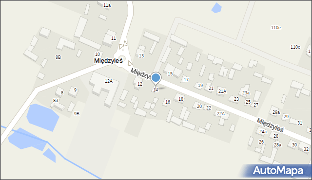 Międzyleś, Międzyleś, 14, mapa Międzyleś