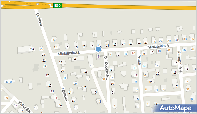 Międzyrzec Podlaski, Mickiewicza Adama, 4, mapa Międzyrzec Podlaski