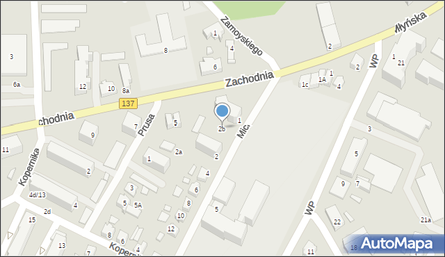 Międzyrzecz, Mickiewicza Adama, 2b, mapa Międzyrzecz