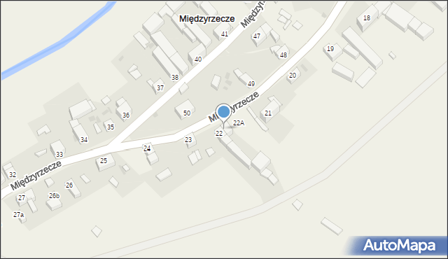 Międzyrzecze, Międzyrzecze, 22B, mapa Międzyrzecze