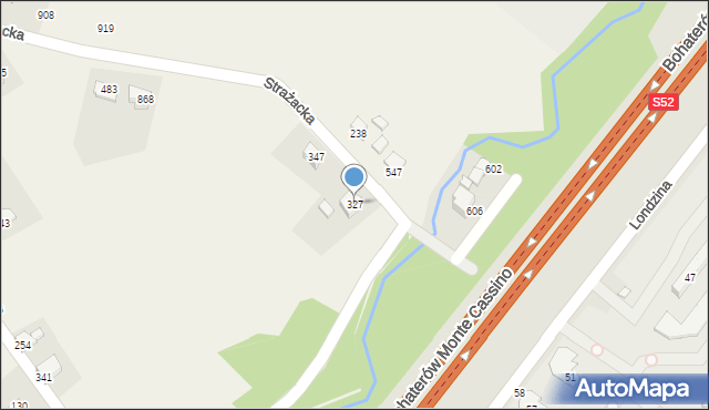 Międzyrzecze Górne, Międzyrzecze Górne, 327, mapa Międzyrzecze Górne