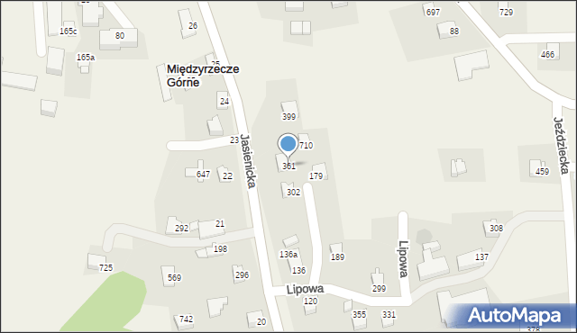 Międzyrzecze Górne, Międzyrzecze Górne, 361, mapa Międzyrzecze Górne