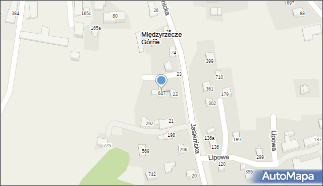 Międzyrzecze Górne, Międzyrzecze Górne, 647, mapa Międzyrzecze Górne