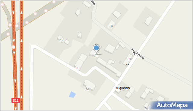 Miękowo, Miękowo, 12, mapa Miękowo