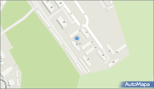 Mielec, Miasteczko Młodego Robotnika, 11, mapa Mielca