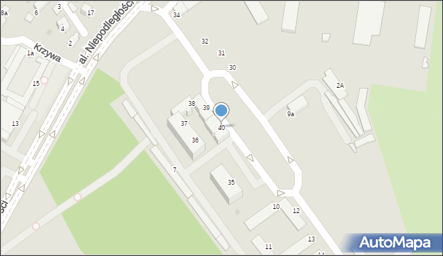 Mielec, Miasteczko Młodego Robotnika, 40, mapa Mielca