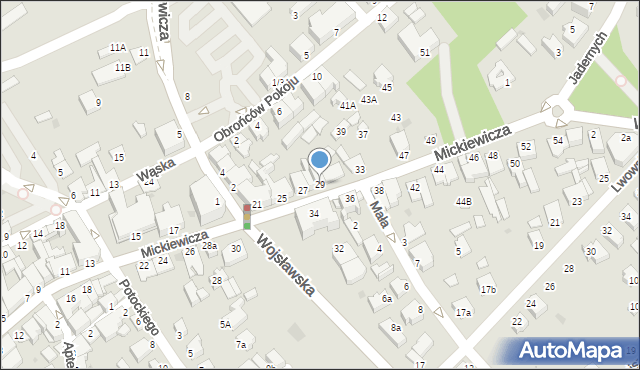 Mielec, Mickiewicza Adama, 29, mapa Mielca