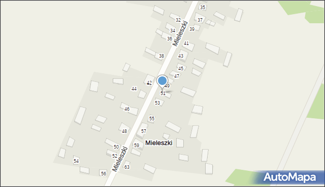 Mieleszki, Mieleszki, 51, mapa Mieleszki