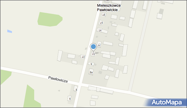 Mieleszkowce Pawłowickie, Mieleszkowce Pawłowickie, 11, mapa Mieleszkowce Pawłowickie