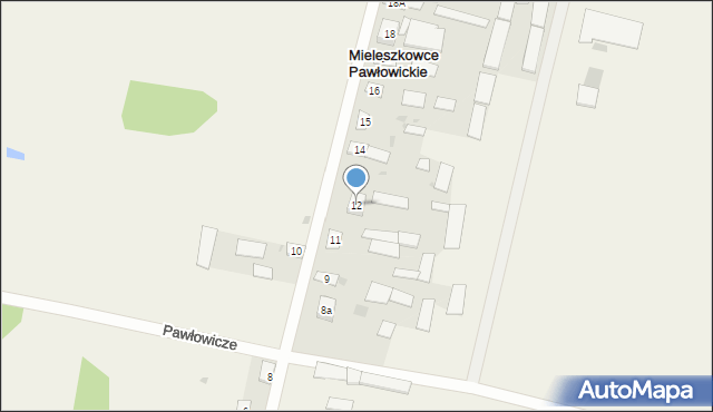 Mieleszkowce Pawłowickie, Mieleszkowce Pawłowickie, 12, mapa Mieleszkowce Pawłowickie