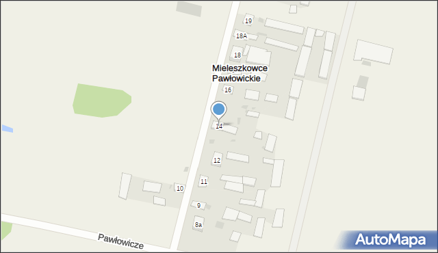 Mieleszkowce Pawłowickie, Mieleszkowce Pawłowickie, 14, mapa Mieleszkowce Pawłowickie