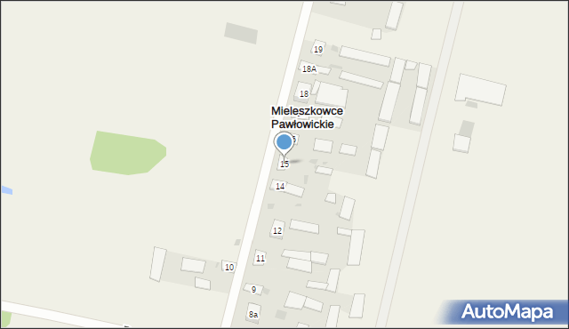 Mieleszkowce Pawłowickie, Mieleszkowce Pawłowickie, 15, mapa Mieleszkowce Pawłowickie