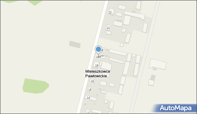 Mieleszkowce Pawłowickie, Mieleszkowce Pawłowickie, 18A, mapa Mieleszkowce Pawłowickie