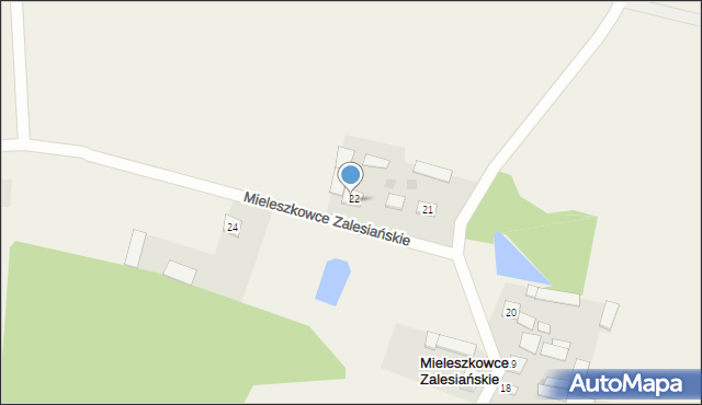 Mieleszkowce Zalesiańskie, Mieleszkowce Zalesiańskie, 23A, mapa Mieleszkowce Zalesiańskie