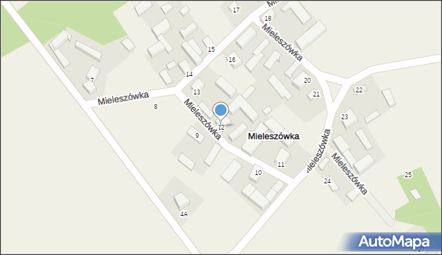 Mieleszówka, Mieleszówka, 12, mapa Mieleszówka