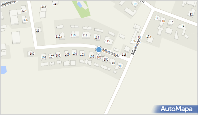 Mieleszyn, Mieleszyn, 101, mapa Mieleszyn