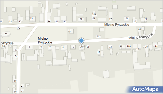 Mielno Pyrzyckie, Mielno Pyrzyckie, 10, mapa Mielno Pyrzyckie