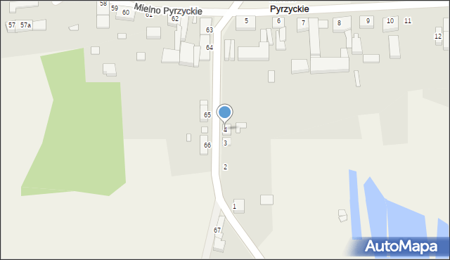 Mielno Pyrzyckie, Mielno Pyrzyckie, 4, mapa Mielno Pyrzyckie