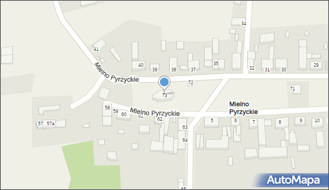 Mielno Pyrzyckie, Mielno Pyrzyckie, 73, mapa Mielno Pyrzyckie