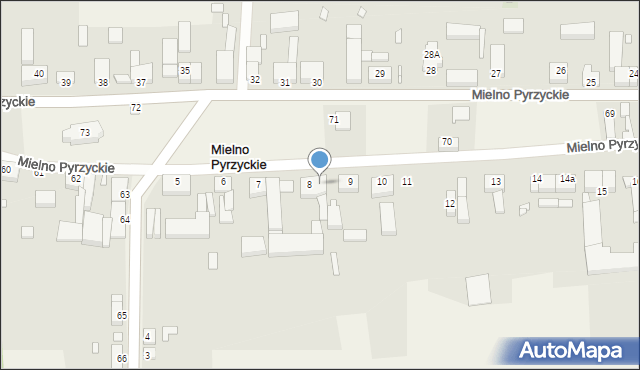 Mielno Pyrzyckie, Mielno Pyrzyckie, 8a, mapa Mielno Pyrzyckie